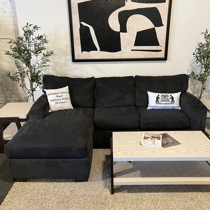 Charcoal Gray Sectional with Reversible Chaise