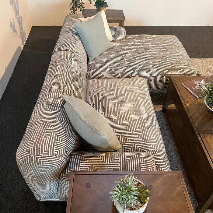 MCM Patterned Two Piece Sectional Sofa