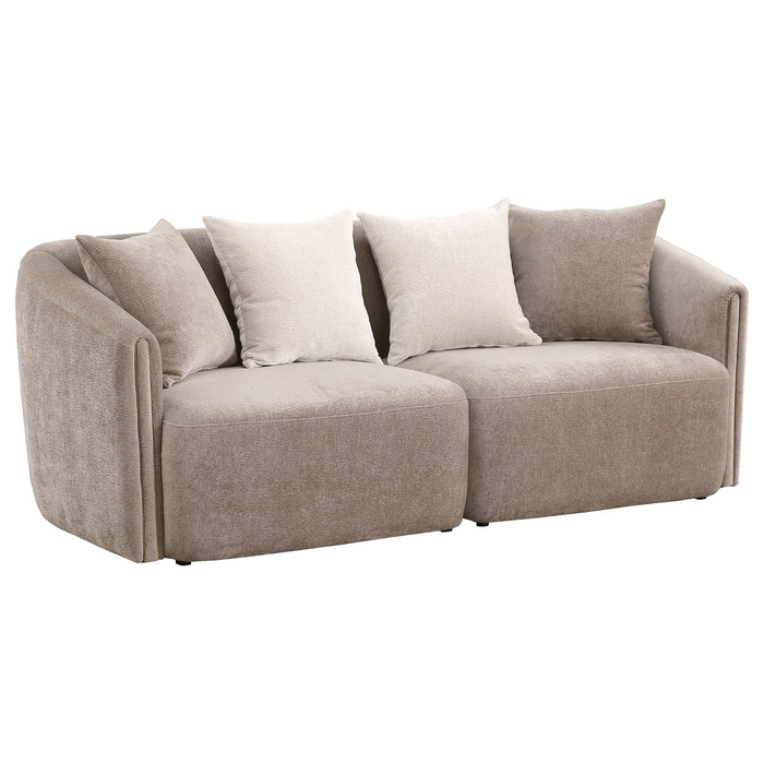 Townsend  Chenille Upholstered Sofa Set Latte