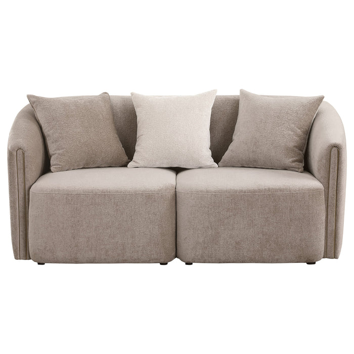 Townsend  Chenille Upholstered Sofa Set Latte