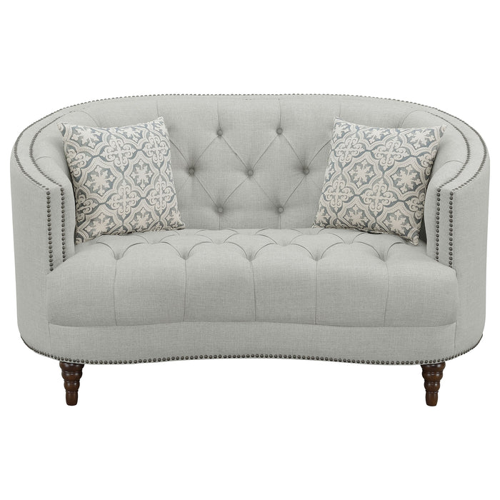 Avonlea Upholstered Tufted Living Room Set Grey