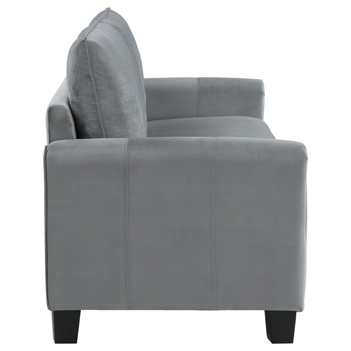 Davis  2-piece Upholstered Rolled Arm Sofa Grey