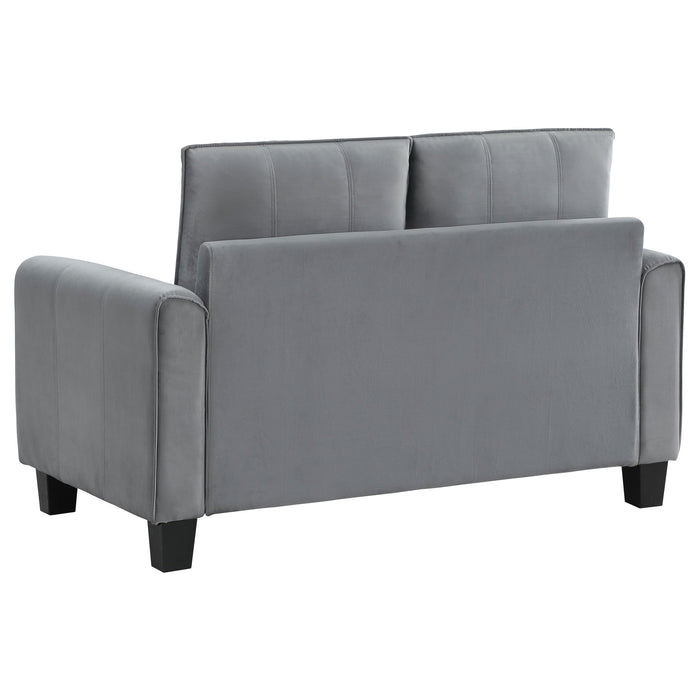 Davis  2-piece Upholstered Rolled Arm Sofa Grey