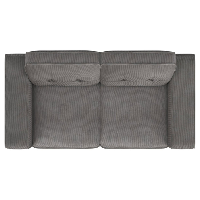 Deerhurst  Upholstered Track Arm Sofa Set Charcoal