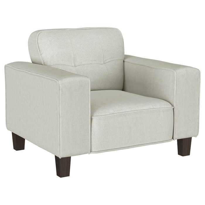 Deerhurst  Upholstered Track Arm Sofa Set Greige