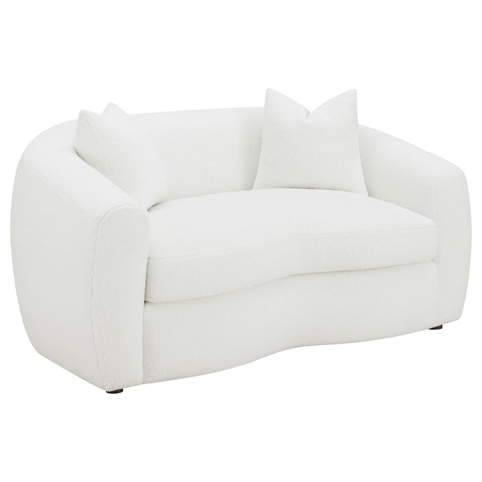 Isabella 2-piece Upholstered Tight Back Living Room Set White