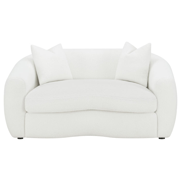 Isabella 2-piece Upholstered Tight Back Living Room Set White