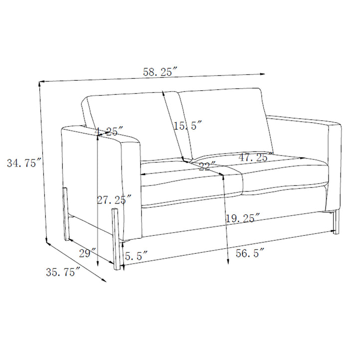 Tilly Upholstered Track Arms Loveseat Oatmeal