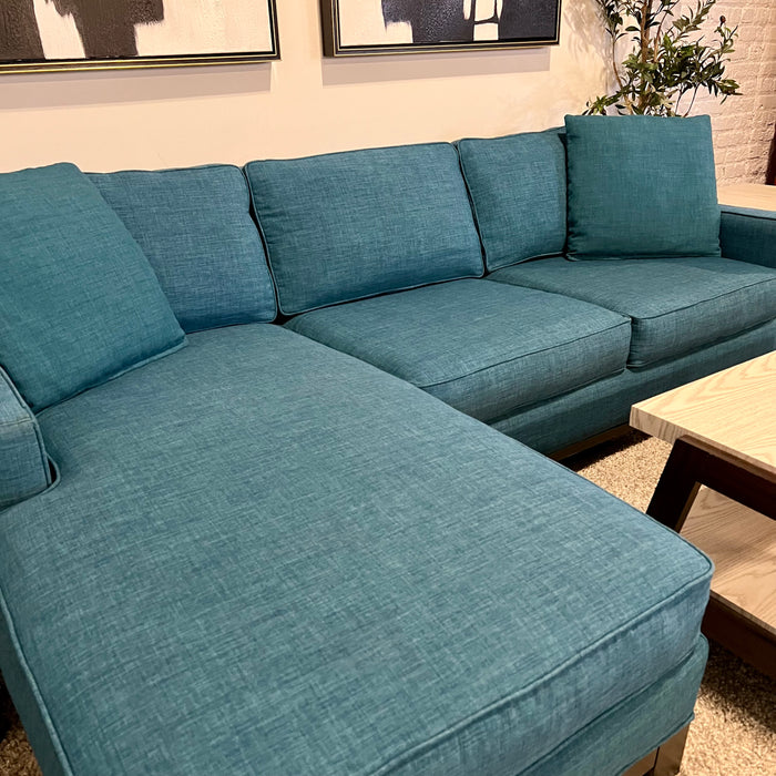 Jonathan Louis Sectional Couch with Reversible Chaise in Blue