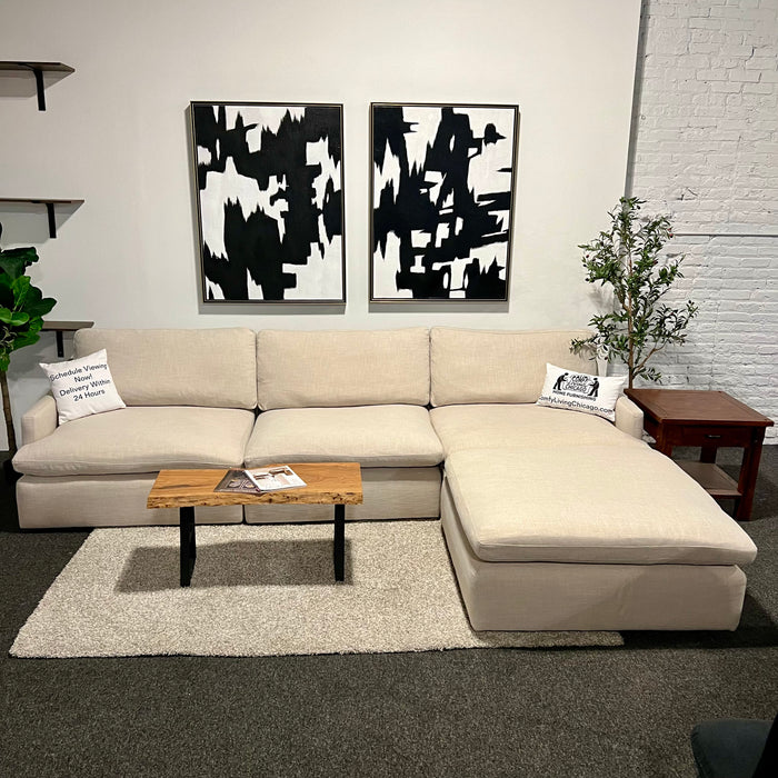 Modular 4pc Off white Sectional Cloud Couch