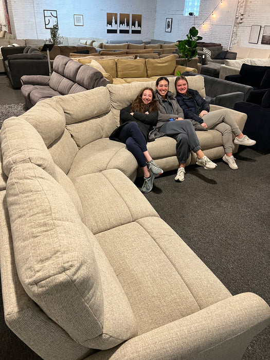 Cream Recliner Sectional