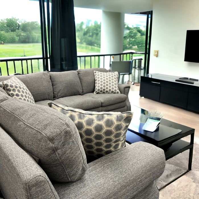 Beautiful Gray Three Piece Corner Sectional Couch