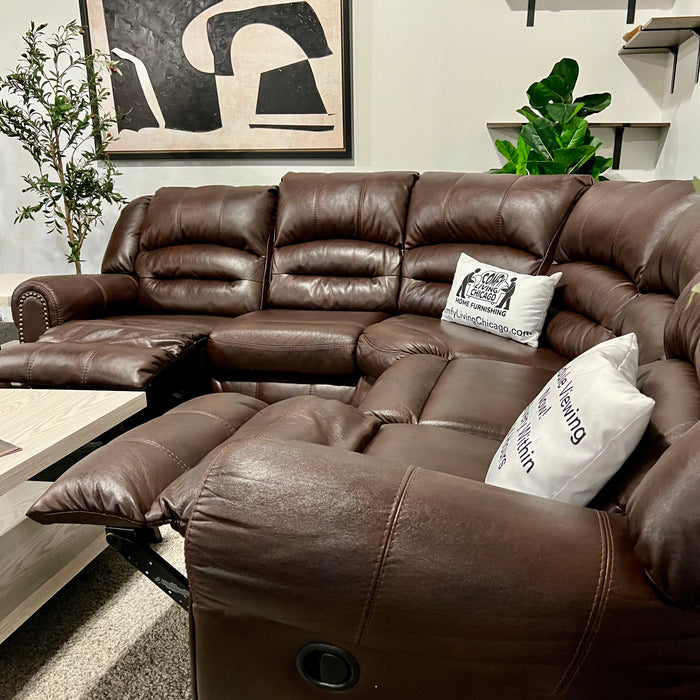 Ashley Manzanola Leather 2 Piece Reclining Sectional