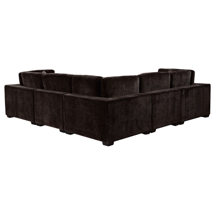 Lakeview  Upholstered Modular Sectional Sofa Dark Chocolate