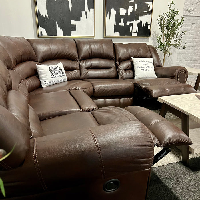 Ashley Manzanola Leather 2 Piece Reclining Sectional