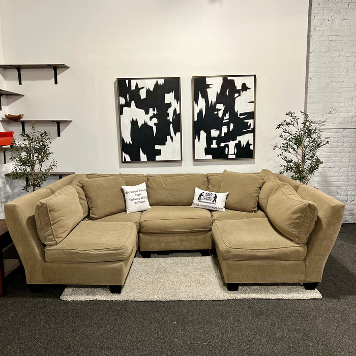 Beige Macy’s 5 Piece Modular Sectional Couch