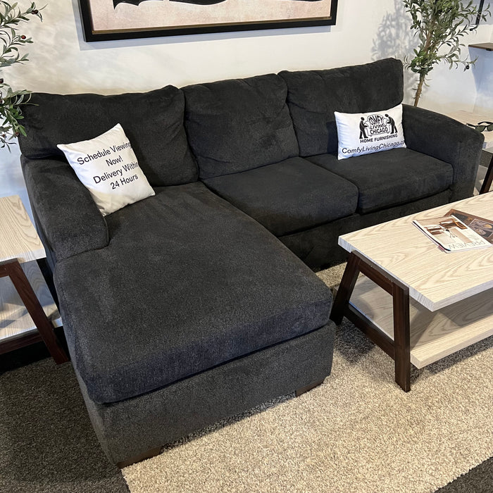 Charcoal Gray Sectional with Reversible Chaise