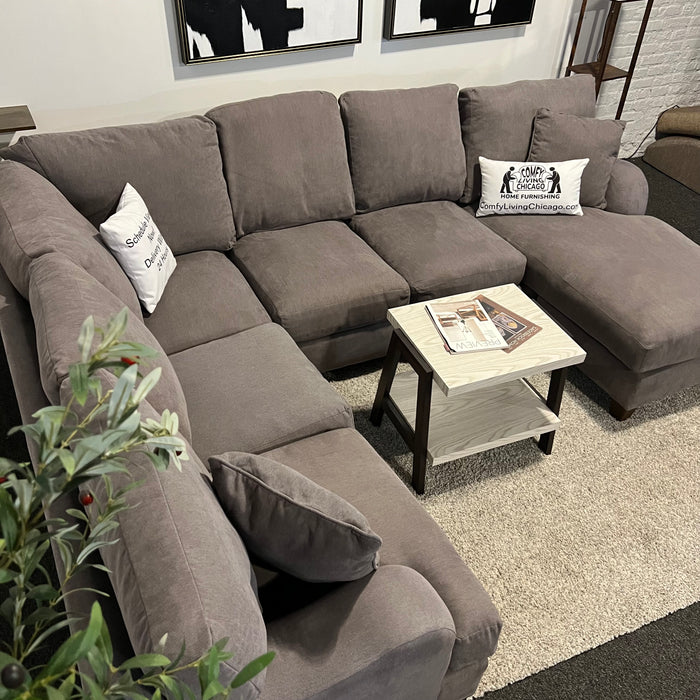 Gray U Shape Sectional with Reversible Chaise