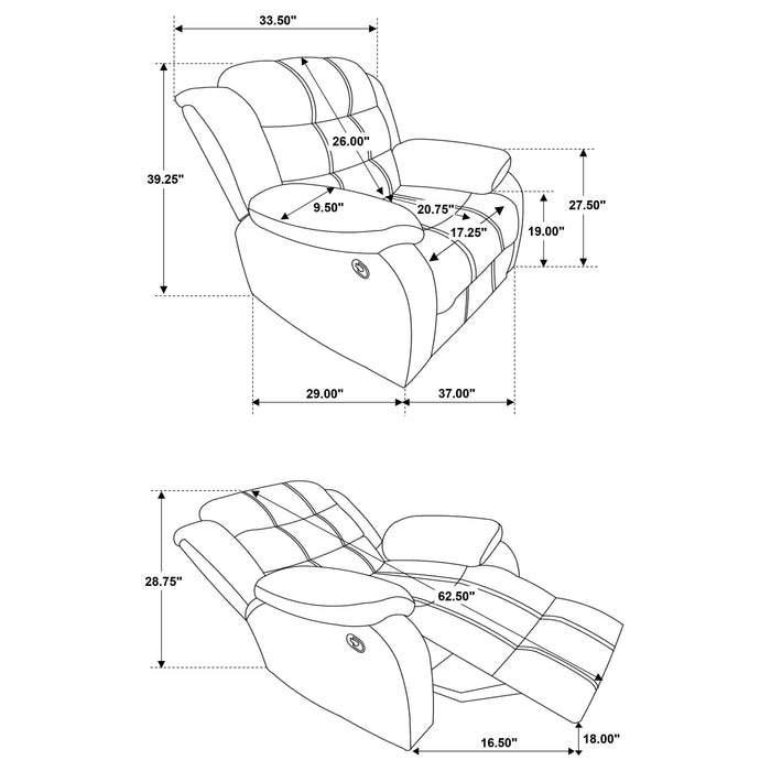 Rodman Upholstered Glider Recliner Chocolate