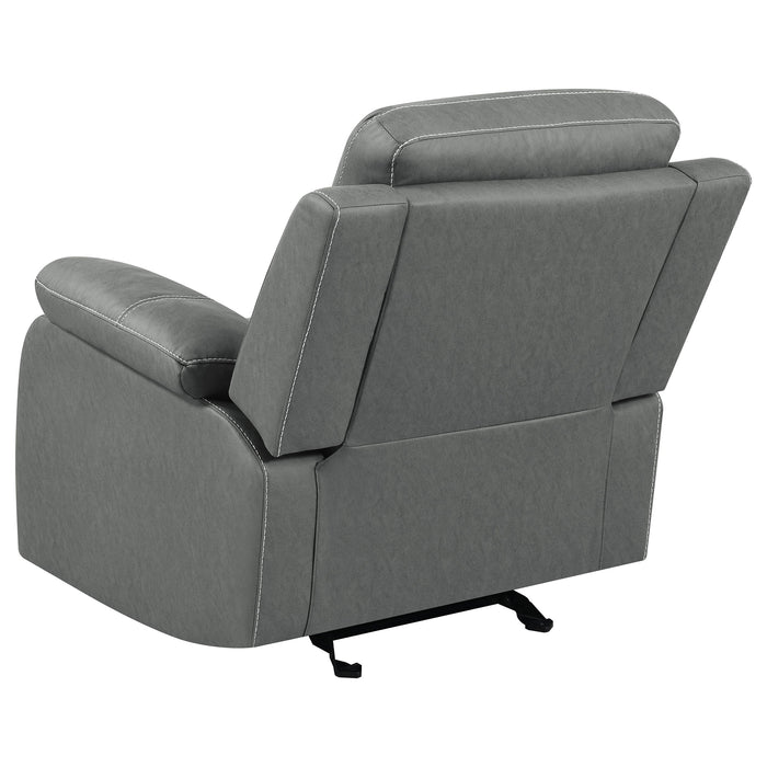 Nova 2-piece Upholstered Motion Reclining Sofa Set Dark Grey