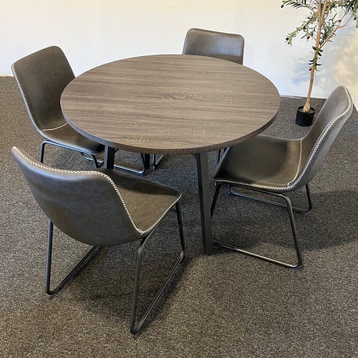 Contemporary Dining Set with Charcoal Gray Table Top