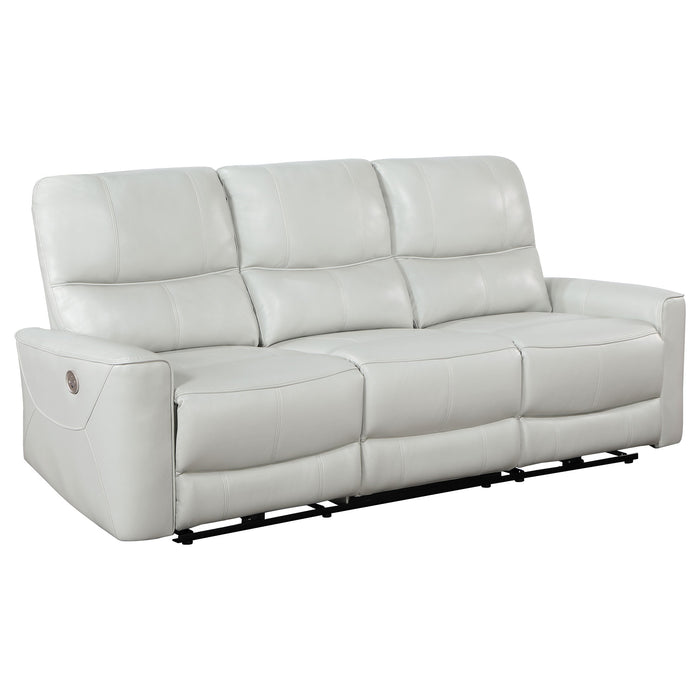 Greenfield 2-piece Upholstered Power Reclining Sofa Set Ivory