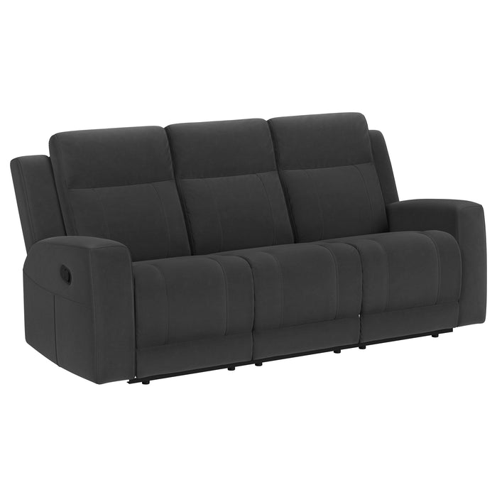 Brentwood  Upholstered Reclining Sofa Set Dark Charcoal