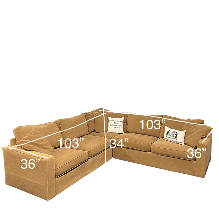 Olive Room and Board Corner Sectional Couch