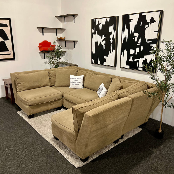 Beige Macy’s 5 Piece Modular Sectional Couch