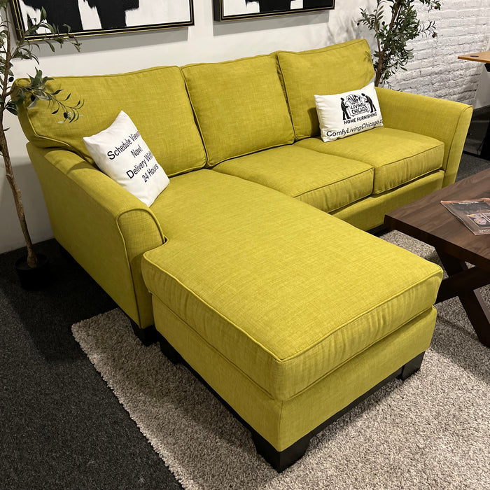 Green Sectional Couch with Reversible Chaise