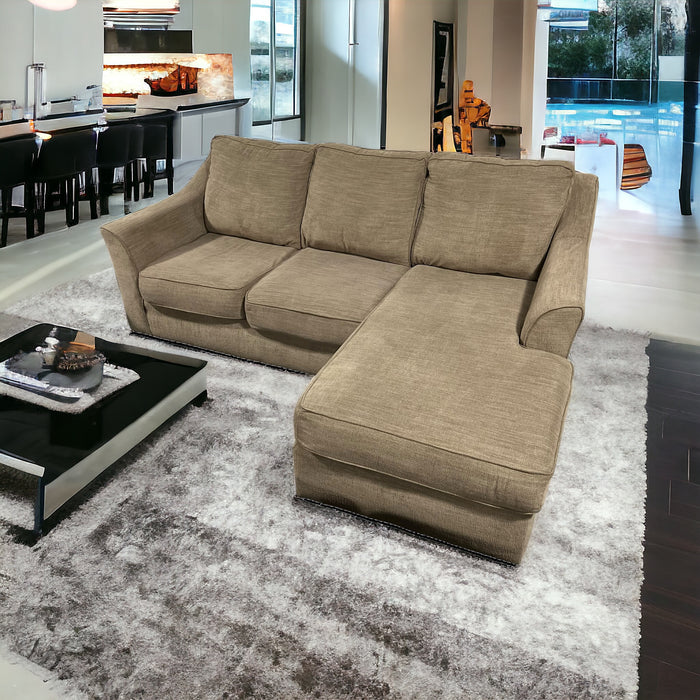 Cream Sectional Couch with Reversible Chaise