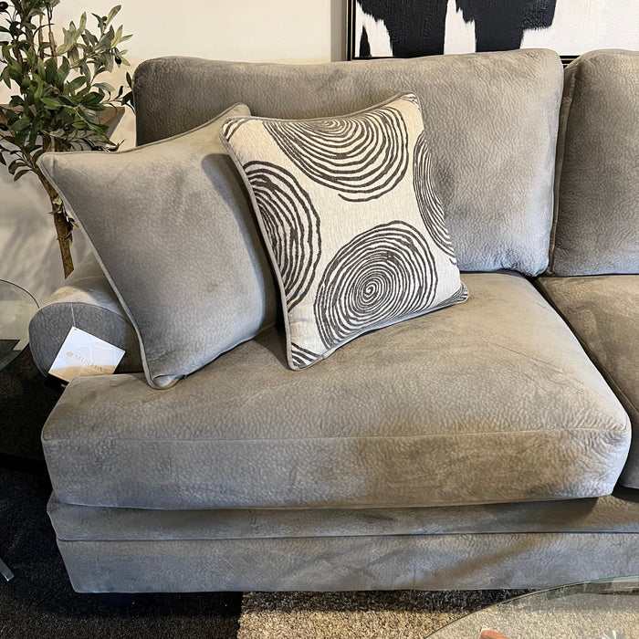 Gray Two Piece Sectional Couch with Right Chaise