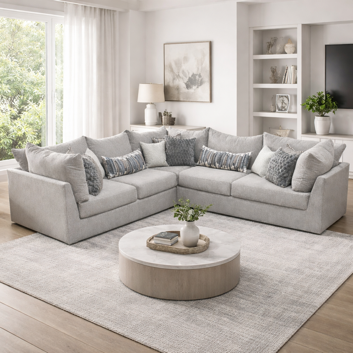 Hudson Modular 5 Piece Sectional in Cream