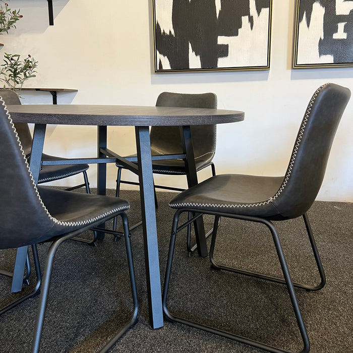 Contemporary Dining Set with Charcoal Gray Table Top