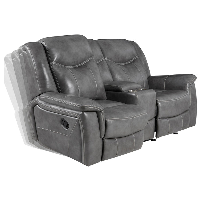 Conrad Upholstered Motion Loveseat Cool Grey