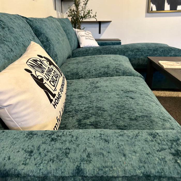 Joybird Anton Sectional Couch in Aqua Blue