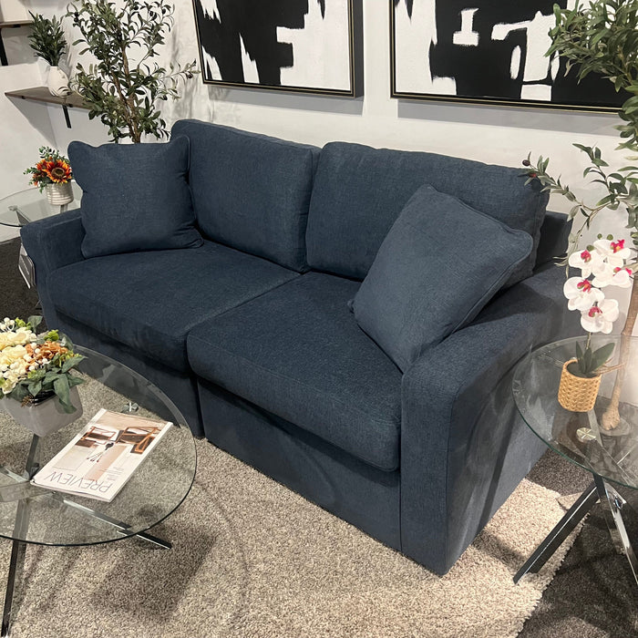 Blue Two Piece Loveseat