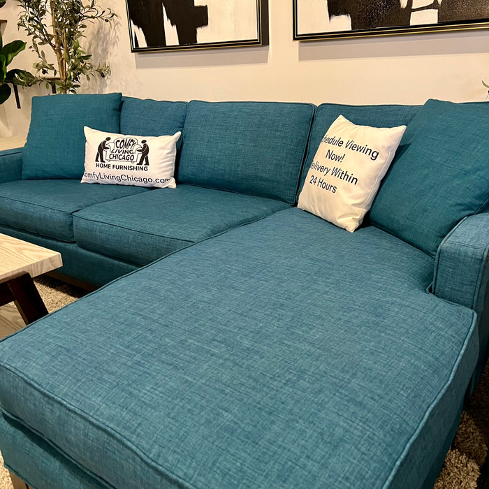 Jonathan Louis Sectional Couch with Reversible Chaise in Blue