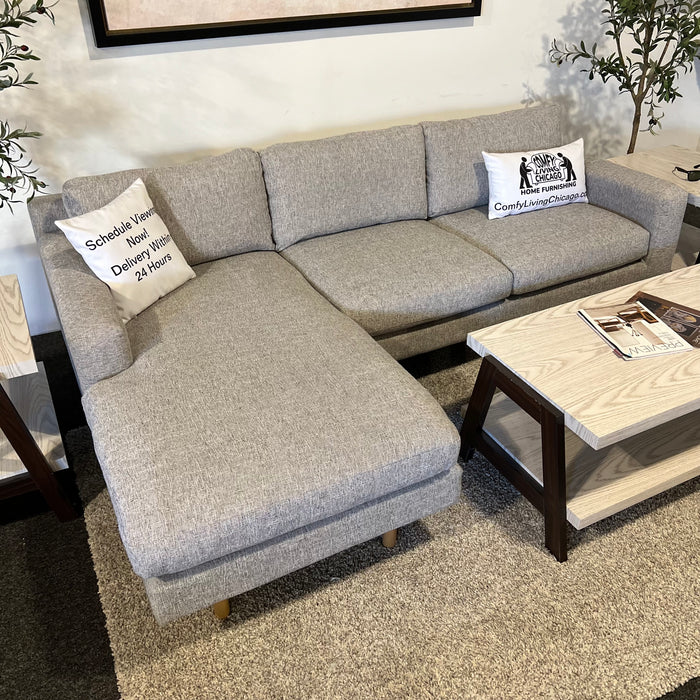 West Elm Sectional with Reversible Chaise in Gray