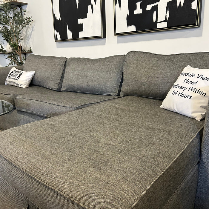 West Elm Sleeper Sectional Couch with Storage Chaise