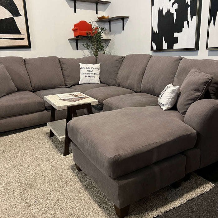 Gray U Shape Sectional with Reversible Chaise