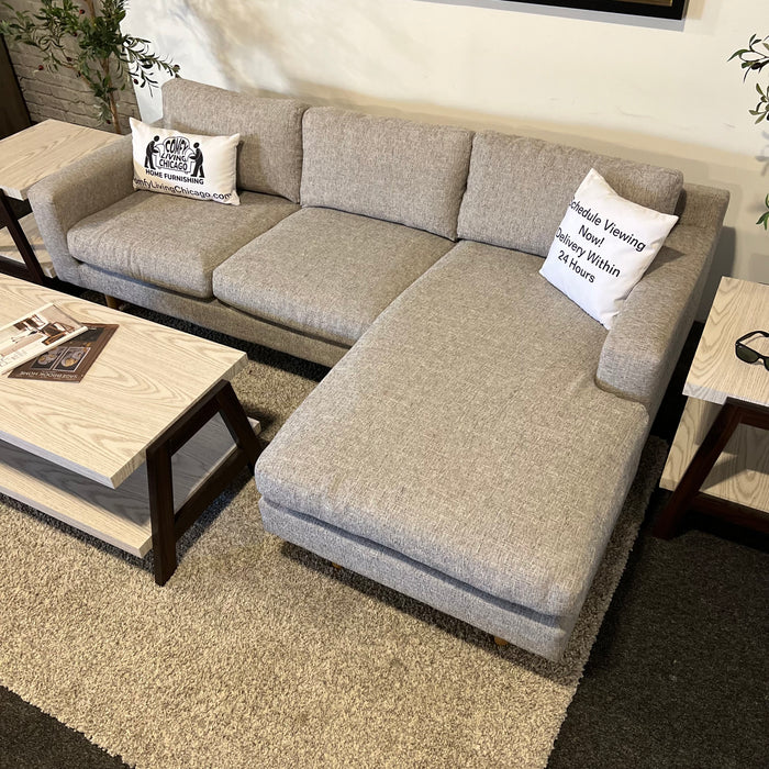 West Elm Sectional with Reversible Chaise in Gray