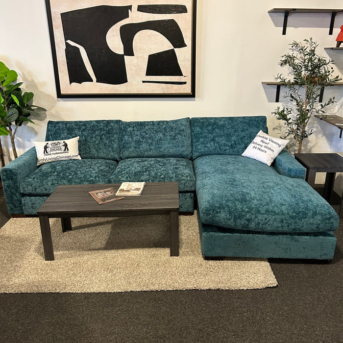 Joybird Anton Sectional Couch in Aqua Blue