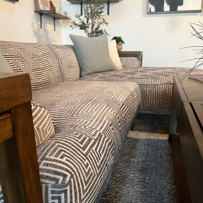 MCM Patterned Two Piece Sectional Sofa