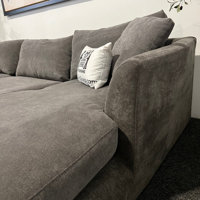 Mario Capasa Feathers Gray Two Piece Sectional Couch