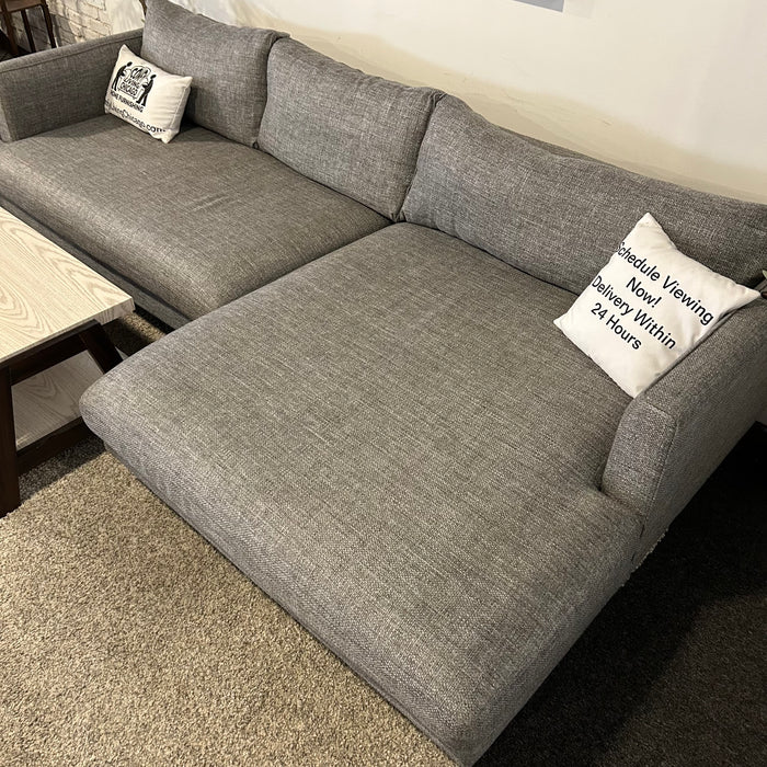 Jonathan Louis Two Piece Sectional Couch in Gray