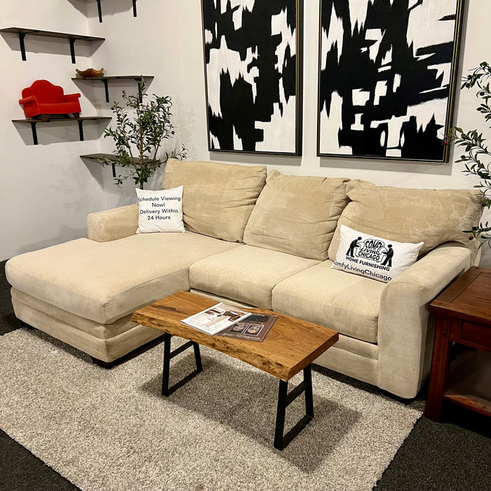 Cream Ashley 2 Piece Sectional Couch with Chaise