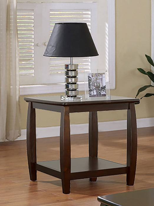 Dixon Square End Table with Bottom Shelf Espresso