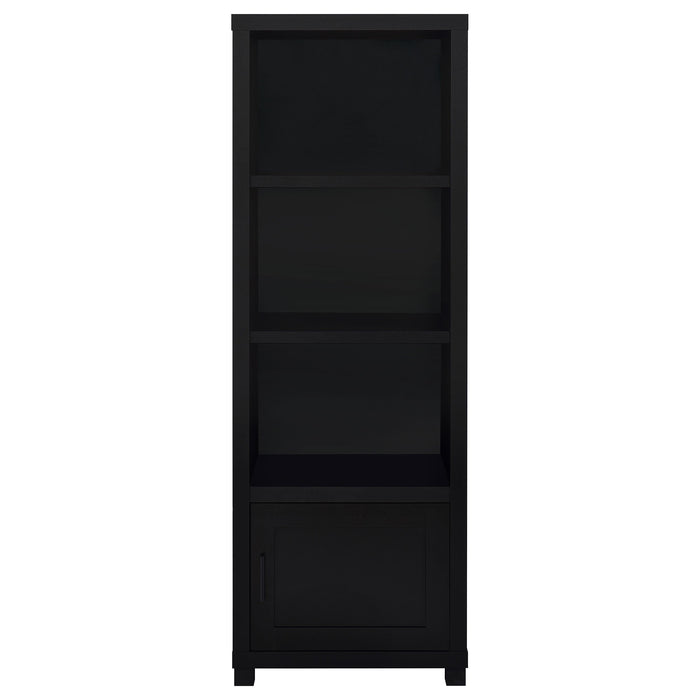 Jupiter 3-shelf Media Tower Bookcase with Storage Cabinet Black