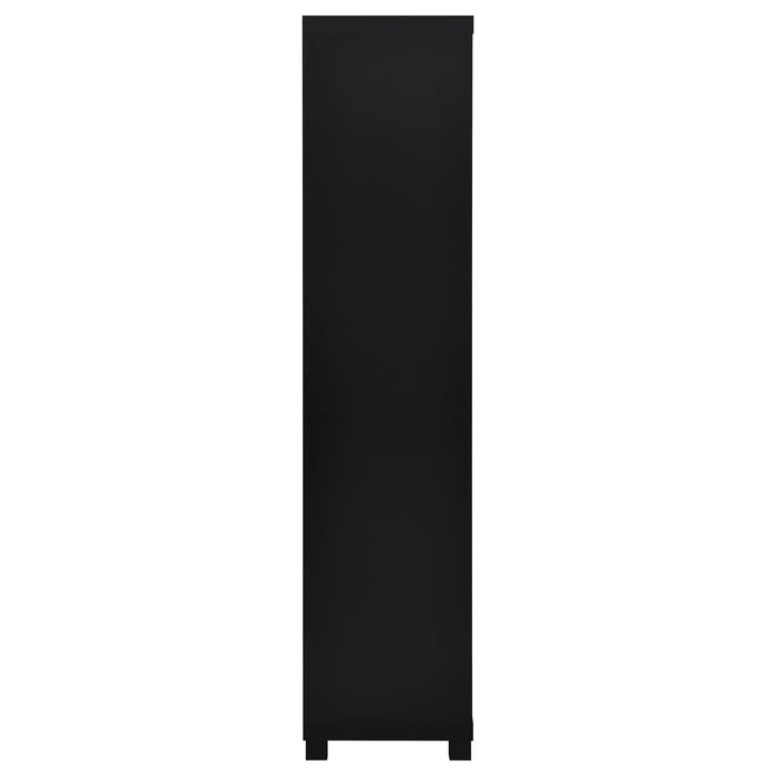 Jupiter 3-shelf Media Tower Bookcase with Storage Cabinet Black